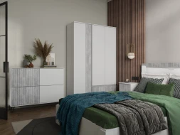 Комод Ливерпуль, белый/бетон светлый