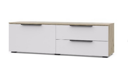 Тумба ТВ 1400 Х72 Харди, Дуб серый/Белый 