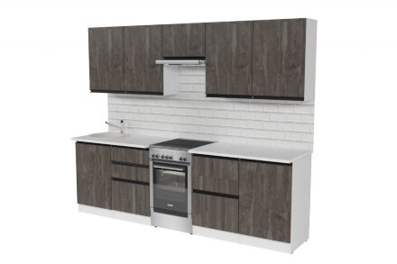 Кухонный гарнитур Ноктюрн мега, 250 см  