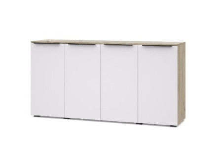 Комод 1600 Х84 Харди, Дуб серый/Белый 